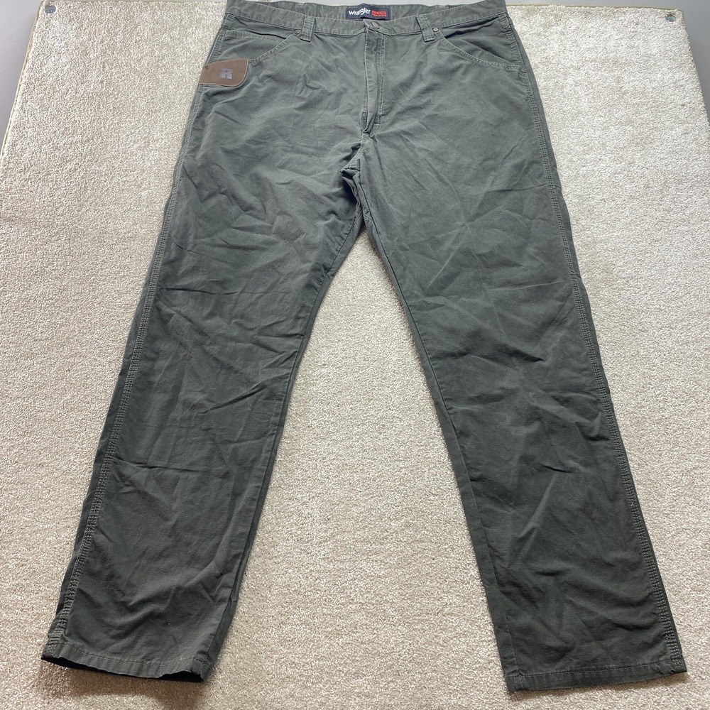Wrangler Riggs Workwear Pants Mens 42x34 Black Ripstop Carpenter 3W0045LD